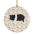 thumbnail image 1 of Hampshire Pig Christmas Ceramic Ornament 2.8 in x 2.8 in, 1 of 3