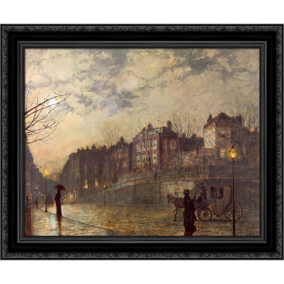 Hampstead 24x20 Black Ornate Wood Framed Canvas Art by Grimshaw, John Atkinson