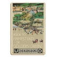 thumbnail image 1 of To Hampstead or Golders Green England - London Underground (The Tube) - Vintage Railroad Travel Poster by Fred Taylor c.1914 - 8 x 12 inch Vintage Wood Art Sign, 1 of 4