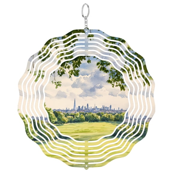 Hampstead Heath London View 3D Wind Spinner Kinetic Hanging Yard Art Outdoor Garden Decor Parliament Hill Gift