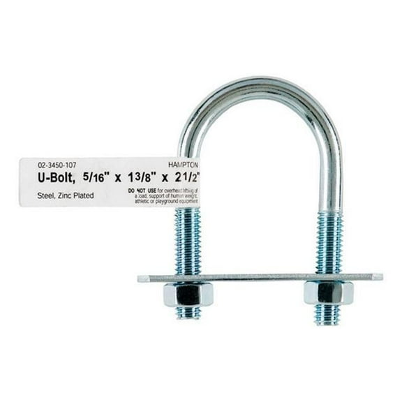 Hampton 02-3450-107 0.31 x 1.38 x 2.5 in. U Bolt - pack of 10