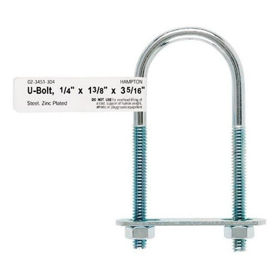 Hampton 02-3451-304 U-Bolt Zince 0.25 x 1.375 x 3.31 in. - pack of 10