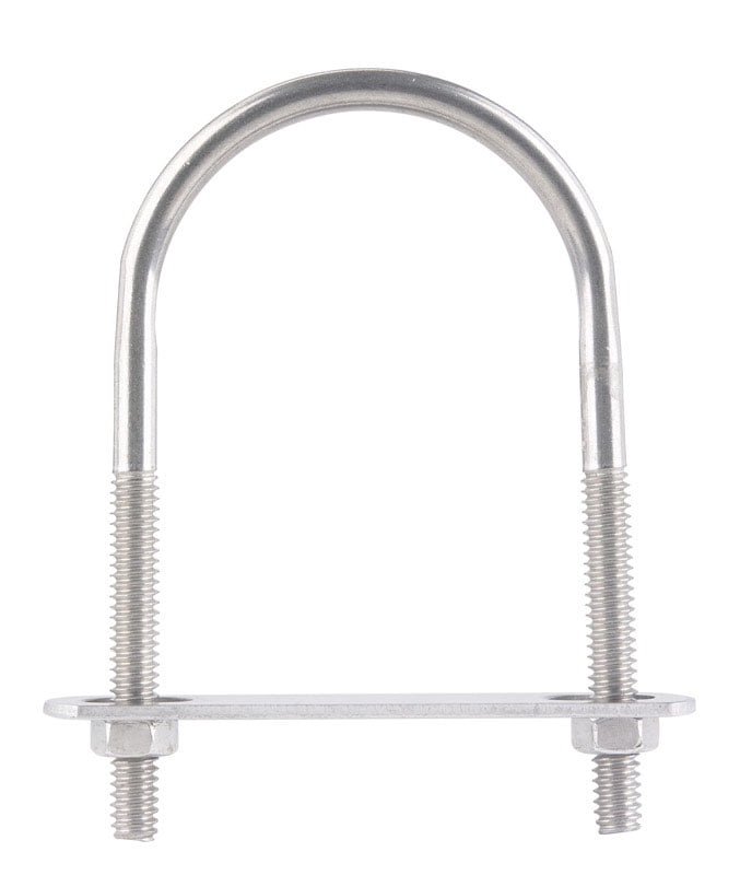 Hampton 1/4 in. X 2 in. W X 3-1/2 in. L Coarse Stainless Steel U-Bolt