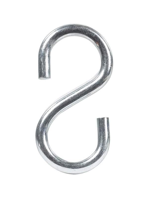 Small Silver Zinc-Plated Steel S-Hook for Light Lifting