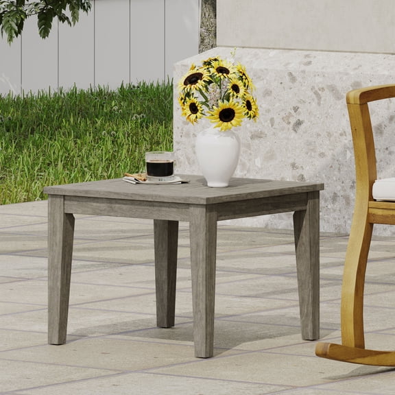 TK Hampton Outdoor Acacia Wood Side Table 20 "W x 20 "D x 15.75 "H,