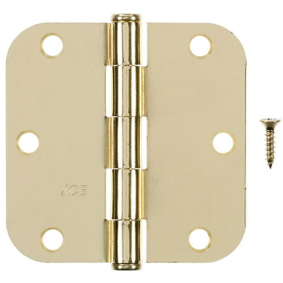 Hampton 5021234 3.5 in. Bright Brass Residential Door Hinge - Pack of 12