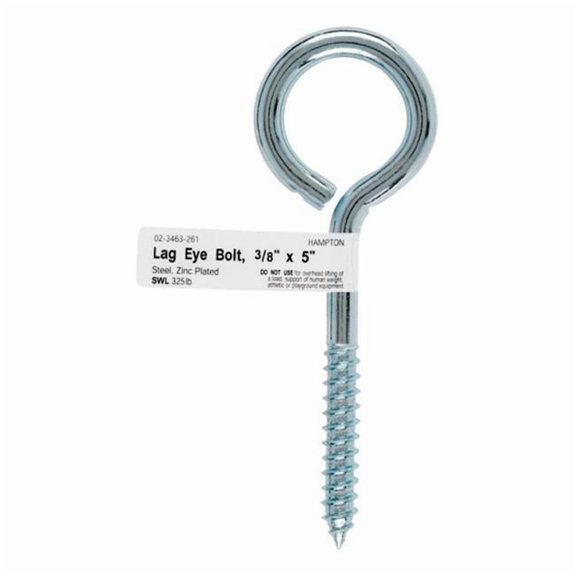 Hampton Lag Thread Eyebolt 1-1/8" 5" Overall 3-1/8" Shank 2" Thread 325 Lb Bulk Stl