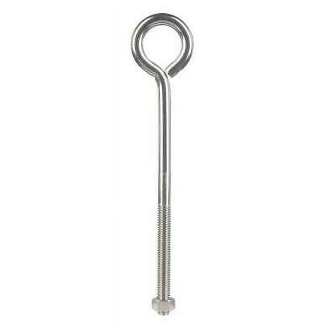 Hampton 3/8 in. x 8 in. L Stainless Steel Eyebolt Nut Included (Pack of 5)