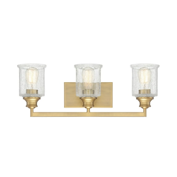 Hampton 3-Light Bathroom Vanity Light in Warm Brass
