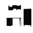 thumbnail image 1 of Hampton 3-Piece Extra Storage Home Furniture Office Set with Storage Writing Desk, Bookcase, and Floating Wall D�cor, 1 of 5