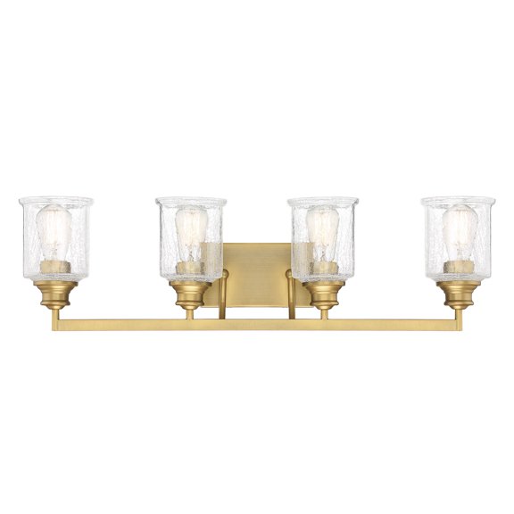 Hampton 4-Light Bathroom Vanity Light in Warm Brass