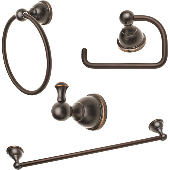 Hampton 4-Piece Bath Accessory Kit, Tuscan Bronze