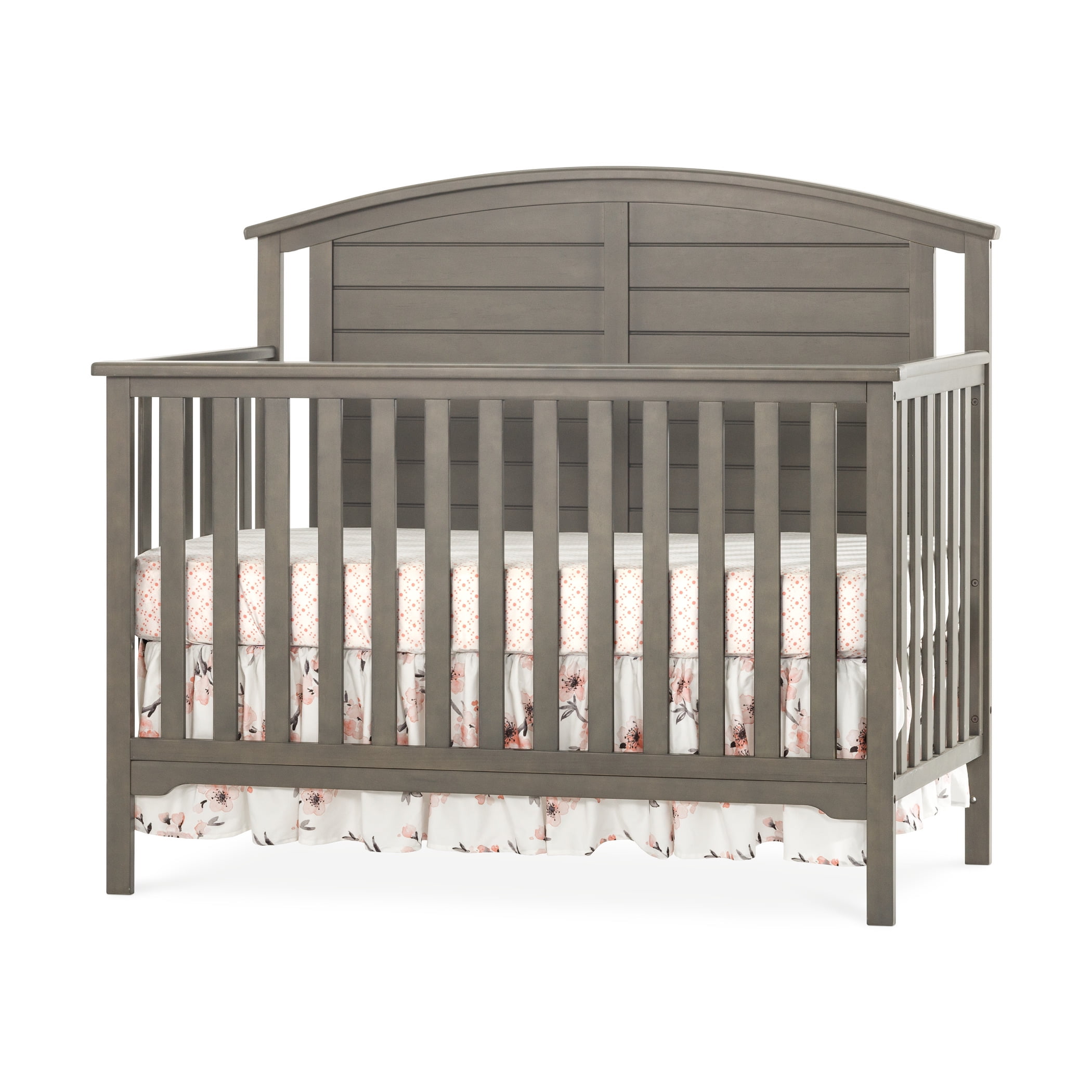 Hampton 4in1 Convertible Baby Crib, Curve Top in Dapper Gray by