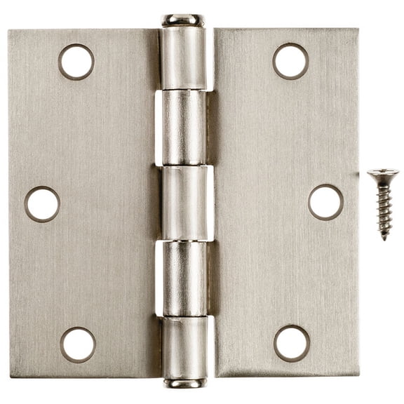 Hampton 5021236 3.5 in. Satin Nickel Residential Door Hinge, Pack of 12