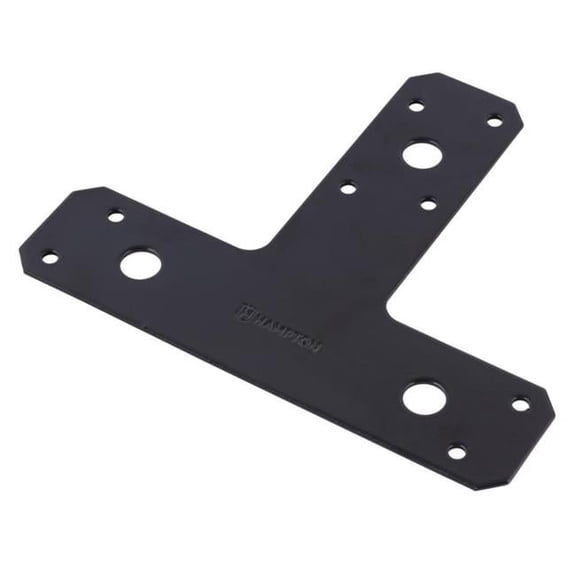 Hampton 5038532 0.688 x 5 x 6 in. Steel T-Plate, Black