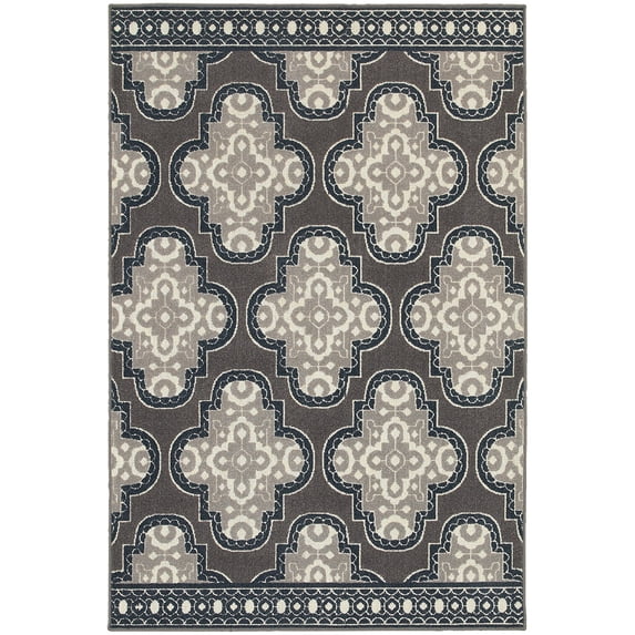 Oriental Weavers Hampton 6'7" x 9'6" Machine Woven Rug in Gray
