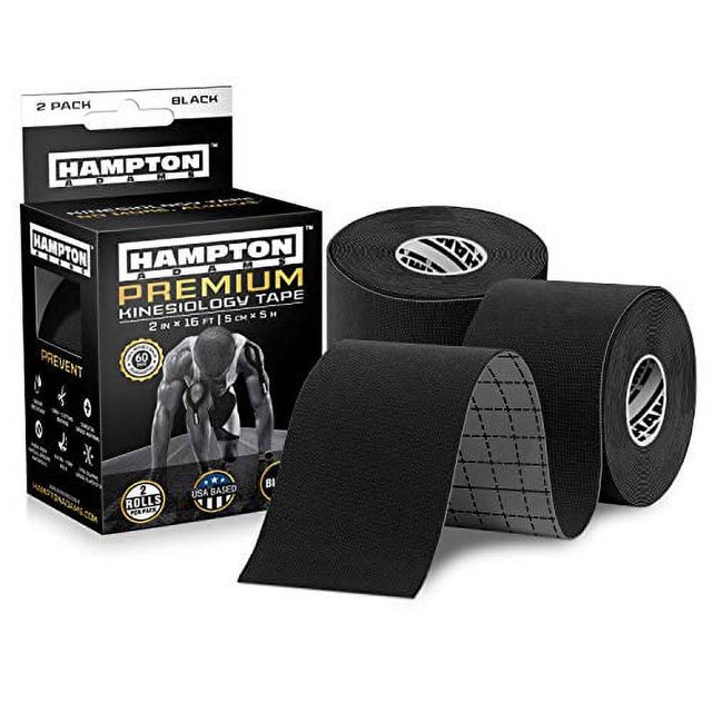 Hampton Adams (2 Pack) Kinesiology Tape for Physical Therapy Sports