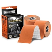 Hampton Adams | As Seen on Shark Tank | Elastic Kinesiology Tape 2-Pack | Uncut Athletic Tape Supports & Protects Muscles Knees Shoulders & Plantar Fasciitis | Waterproof Hypoallergenic Orange
