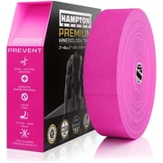 Hampton Adams | As Seen on Shark Tank | Elastic Kinesiology Tape Bulk Roll | 135ft Uncut | Supports & Protects Muscle Wrist Knee Shoulder Back Plantar Fasciitis | Waterproof Hypoallergenic Pink