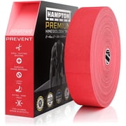 Hampton Adams | As Seen on Shark Tank | Elastic Kinesiology Tape Bulk Roll | 135ft Uncut | Supports & Protects Muscle Wrist Knee Shoulder Back Plantar Fasciitis | Waterproof Hypoallergenic Red