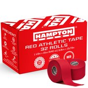 Hampton Adams | As Seen on Shark Tank | Original Bulk Athletic Tape 32-Pack | 45 ft Rolls | NO Sticky Residue & Easy to Tear | Perfect for Sports Athletes, Trainers & First Aid Injury Wrap Red