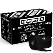 Hampton Adams | As Seen on Shark Tank | Original Bulk Athletic Tape 32-Pack | 45 ft Rolls | NO Sticky Residue & Easy to Tear | Perfect for Sports Athletes, Trainers & First Aid Injury Wrap Black