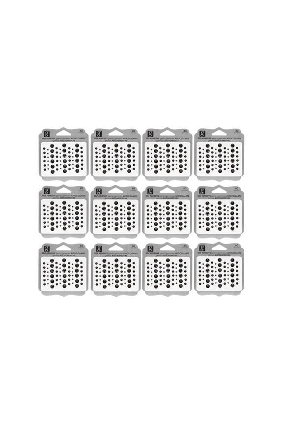 Hampton Art Adhesive Bling, Black, 12Pc, Gems, Gem Stickers, Jewels, 3D Stickers, Gems For Crafting, Rhinestone Craft Gems, Jewel Jewels For Crafts