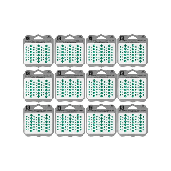 Hampton Art Adhesive Bling, Green, 12Pc, Gems, Gem Stickers, Jewels, 3D Stickers, Gems For Crafting, Rhinestone Craft Gems, Jewel Jewels For Crafts