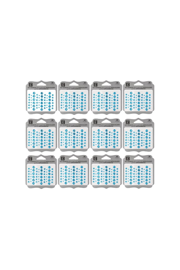Hampton Art Adhesive Bling, Turquoise, 12Pc, Gems, Gem Stickers, Jewels, 3D Stickers, Gems For Crafting, Rhinestone Craft Gems, Jewel Jewels For Crafts
