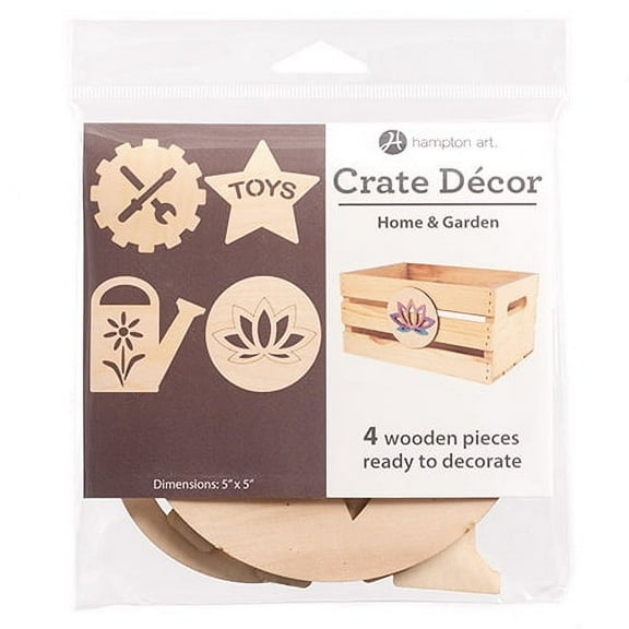 Hampton Art Brown Wood Crate Décor Home & Garden, 4 Pieces
