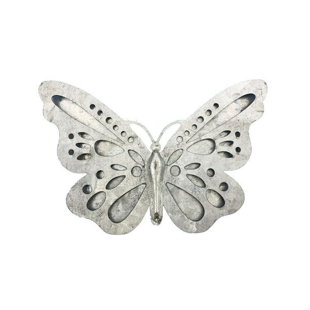 Hampton Art Galvanized Metal Silver 3D Butterfly, Figurines & Knick ...