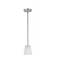 thumbnail image 1 of Hampton Bay Helena 4.7 in 1-Light Brushed Nickel Mini Pendant with Frosted Glass Shades, 1 of 4