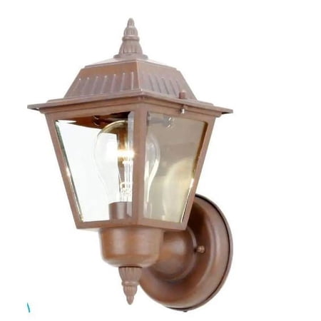 Hampton Bay 1-Light Outdoor Wall Sconce Fixture Lamp, Rustic Bronze - 463354