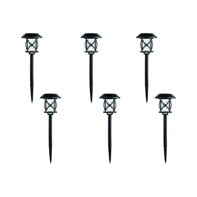 Hampton Bay 10 Lumens Solar LED Landscape Pathway Light Set Black 6 Pack