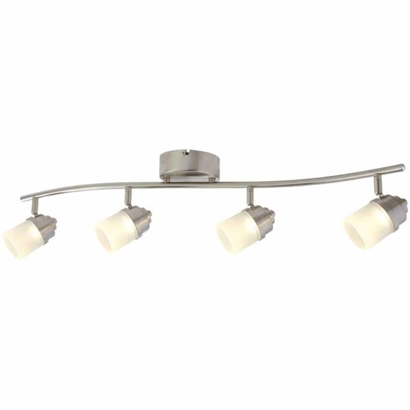 Hampton Bay 2.6 ft. 4-Light Brushed Nickel Integrated LED Fixed Track Lighting Kit