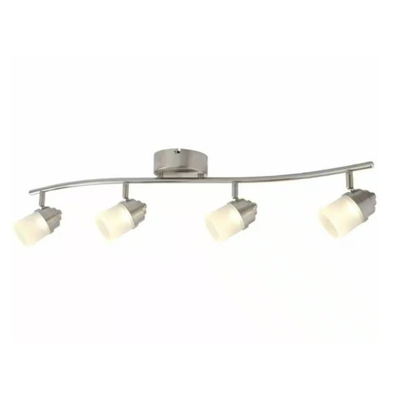Hampton Bay 2.6 ft. 4-Light Brushed Nickel Integrated LED Fixed Track Lighting Kit