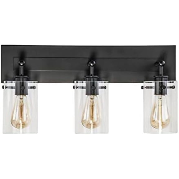 Hampton Bay 3-Light Espresso Bronze Dimmable LED Vanity Light with Clear Glass Shades