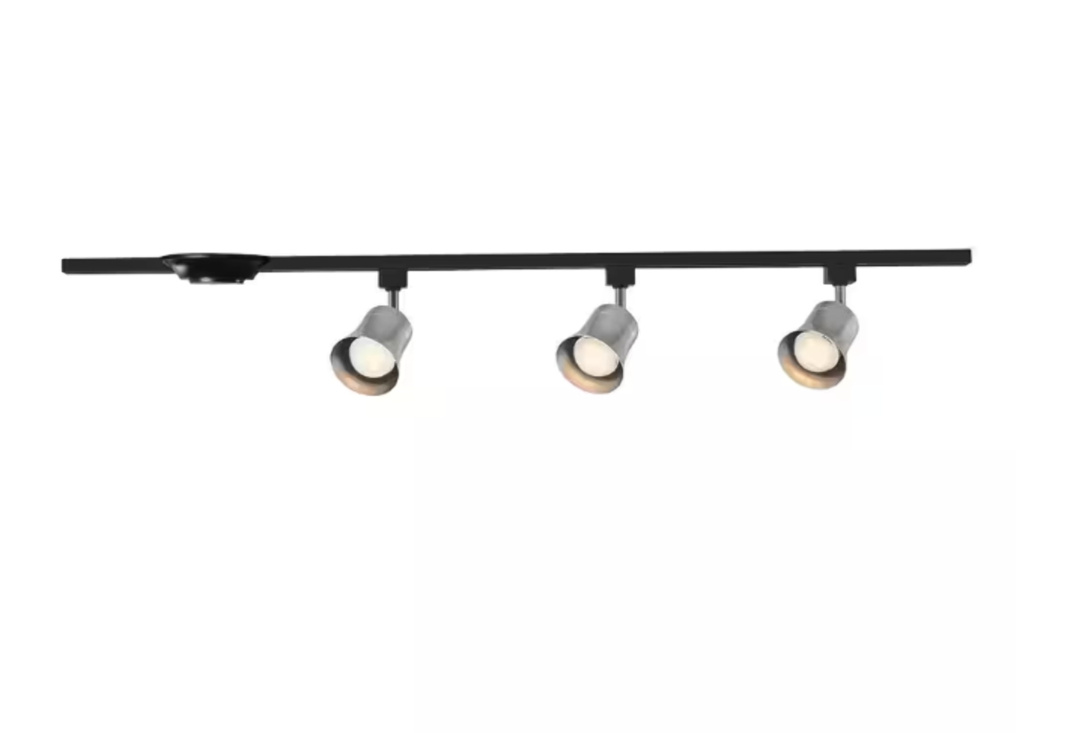 Hampton Bay 4 ft. Brushed Nickel Integrated LED Ceiling Mount Direct wire Track Lighting Kit with Flared Linear Track Head 3-Light