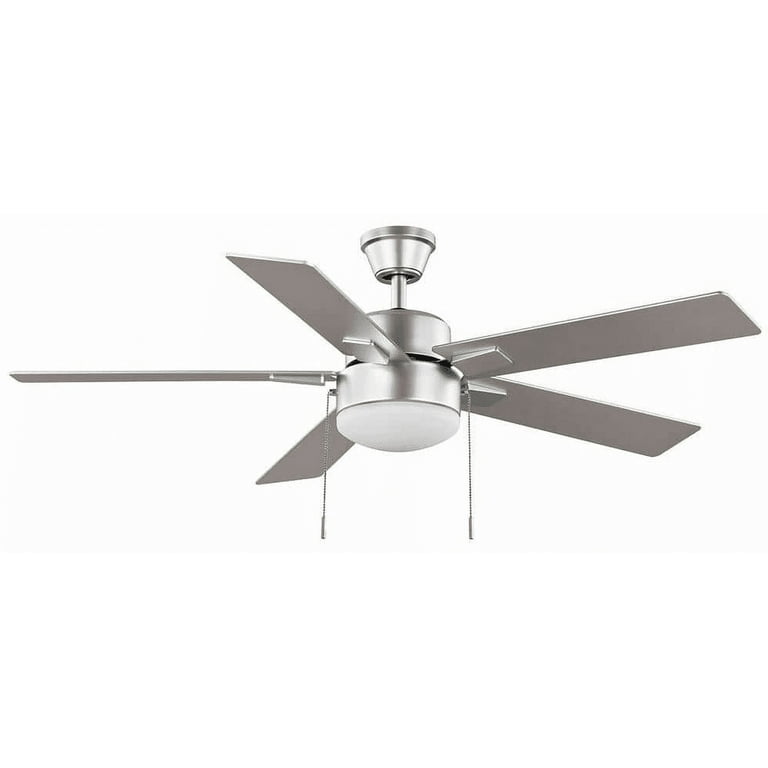 Hampton Bay 52 In Corwin Indoor Outdoor Silver Led Ceiling Fan With Light Kit Com