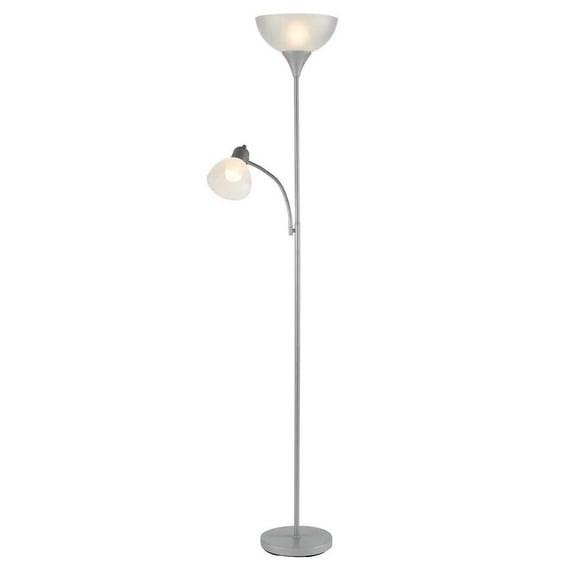 Hampton Bay 71.5 in. Silver Mother/Daughter Floor Lamp