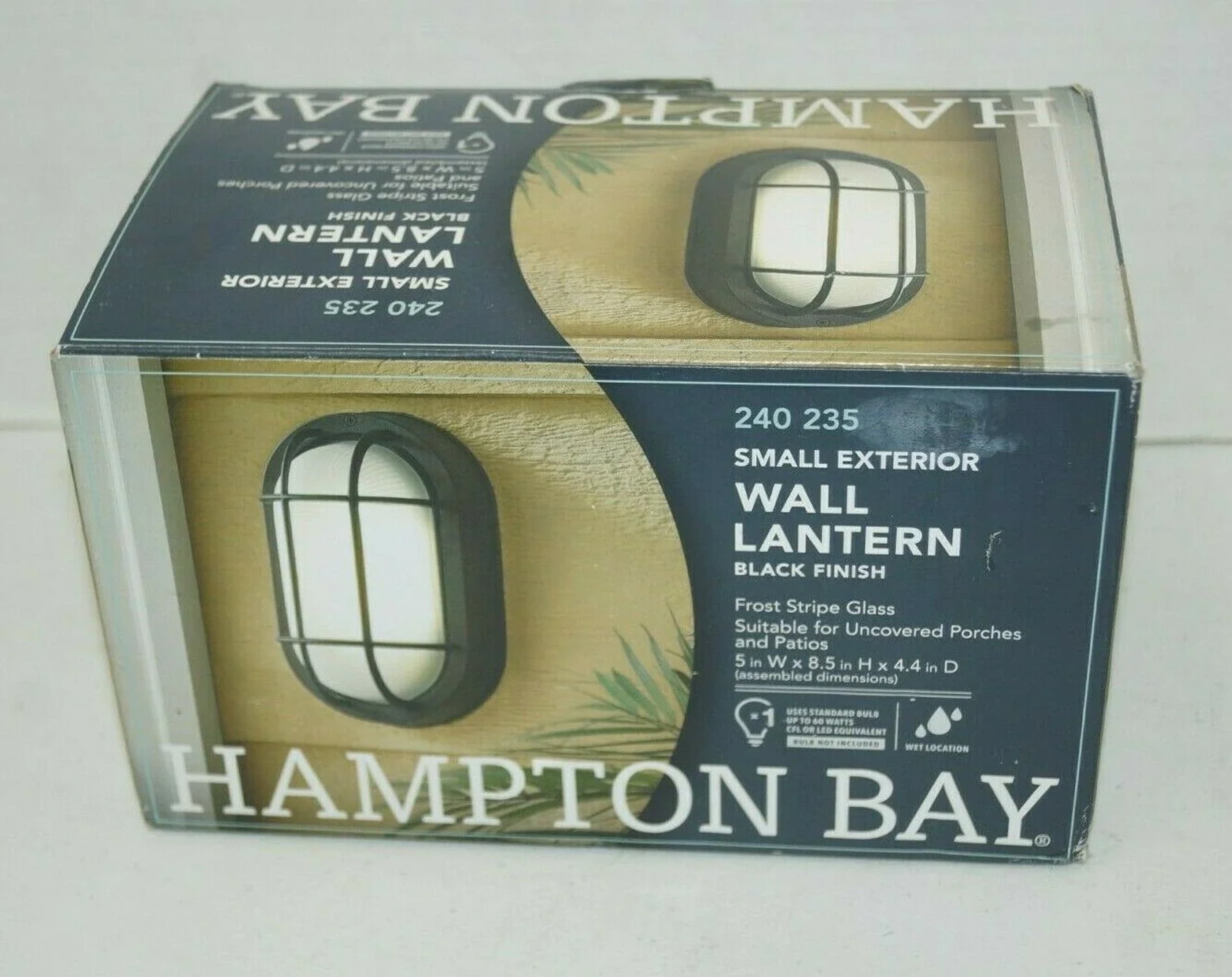 Hampton Bay 8 in. Black Outdoor Bulkhead Wall Light