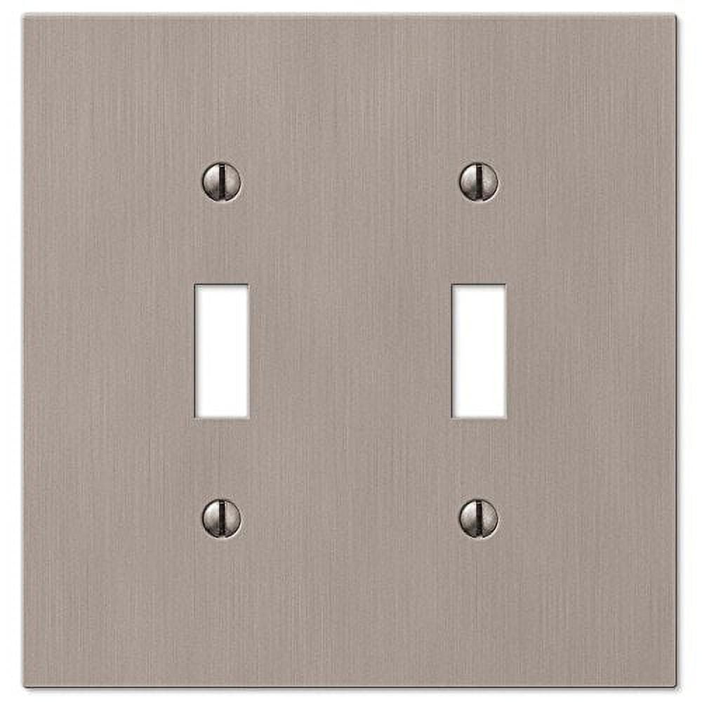 Hampton Bay Barnard 2 Gang Toggle Metal Wall Plate - Brushed Nickel