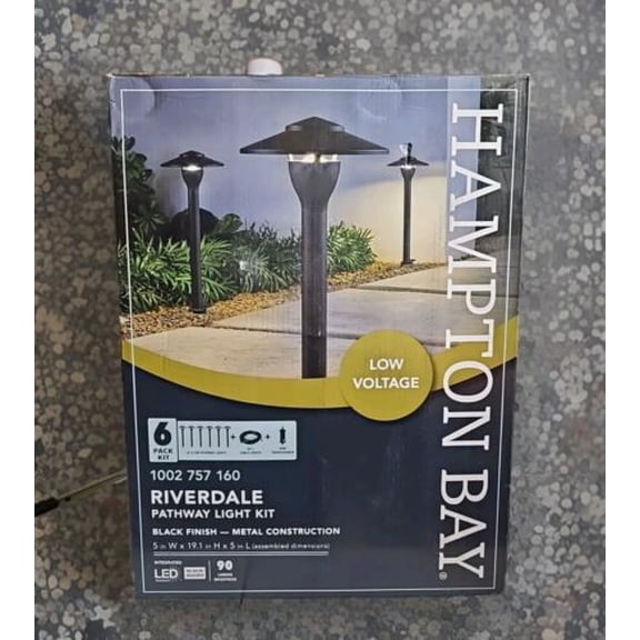 Hampton Bay Black Low Volt LED Landscape Path Light Kit 6 Lights +Power & Wire