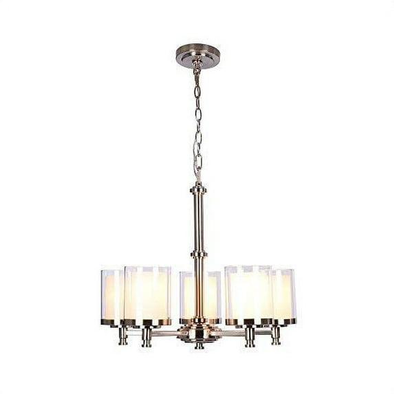 Hampton Bay Burbank 5-Light Brushed Nickel Chandelier (Store Return)