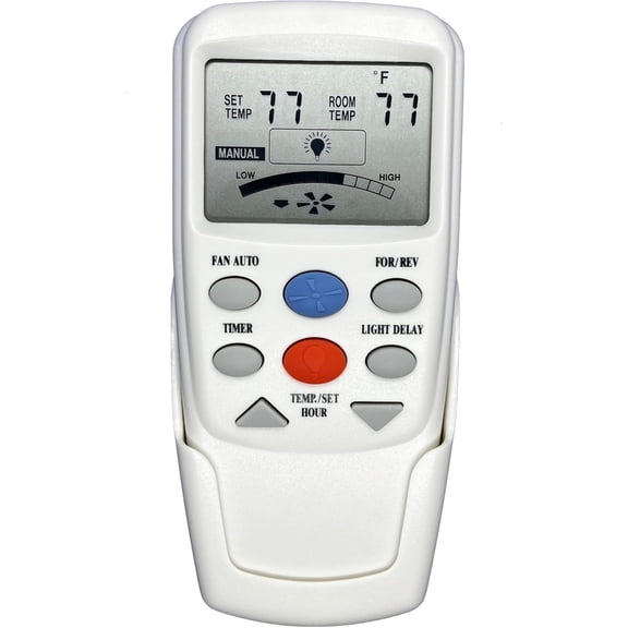Hampton Bay CHQ7096T Thermostatic Remote Control with RED Light Button for Fans with Up Light and Down Light by MFP