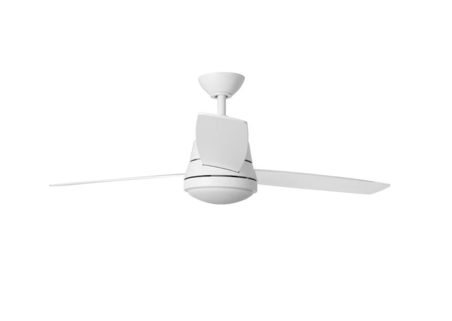 Hampton Bay Caprice 52in Indoor LED Ceiling Fan with Light, Matte White ...