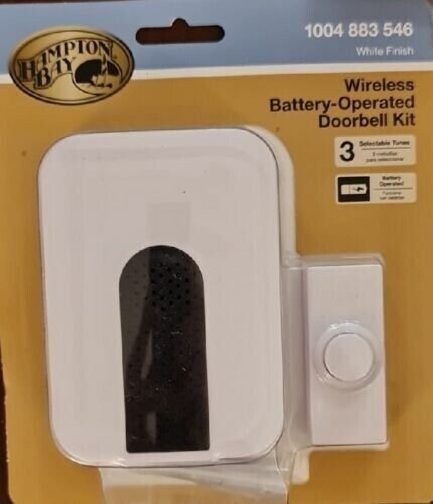 Hampton Bay Defiant Wireless Battery Operated Doorbell Kit w/ 1Push