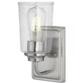 thumbnail image 1 of Hampton Bay Evangeline 4.5 in. 1-Light Brushed Nickel Indoor Wall Farmhouse Sconce with Clear Seeded Glass Shade, 1 of 7