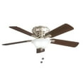 thumbnail image 1 of Hampton Bay Hawkins III 44 in. LED Indoor Brushed Nickel Flush Mount Ceiling Fan with Light, 1 of 4
