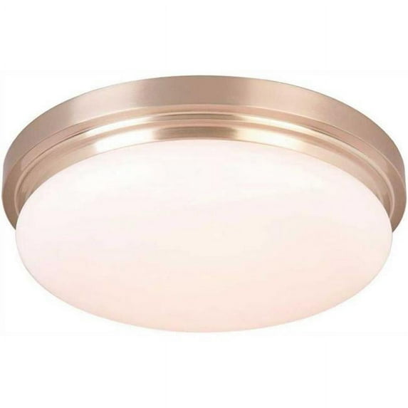 Hampton Bay IUY8011L-BN 15 in. Integrated LED Flush Mount with Frosted Glass Shade, Brushed Nickel